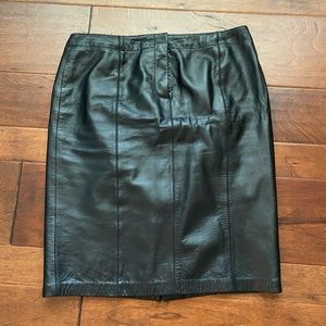 Nine West Black Leather Skirt